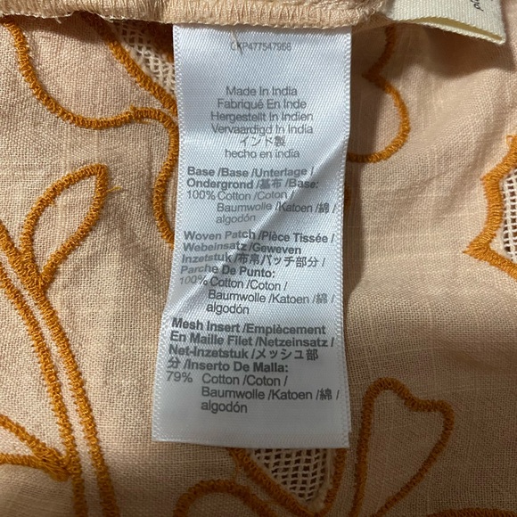 Madewell Embroidered Lace-Up Back Top Large - Picture 6 of 7